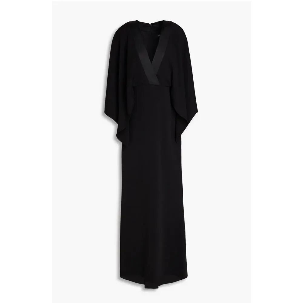 BADGLEY MISCHKA
Draped satin-trimmed crepe gown - Picture 3 of 11